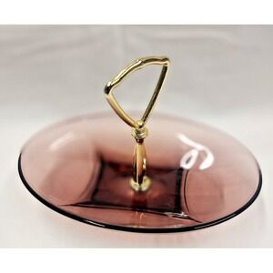 Hazel Atlas Colony Style Moroccan Amethyst Glass Dish with Handle
